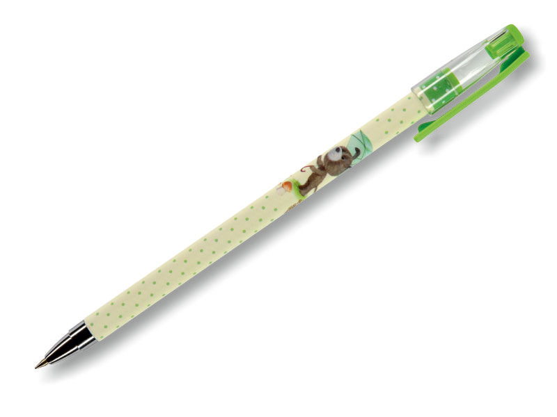 Ручка шариковая - синий стержень 0.5мм. "HappyWrite. Щенок с зонтиком" (Bruno Visconti)