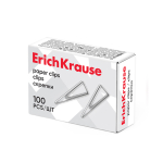 Скрепки - 25мм. 100шт. треугольные никелированные (ErichKrause)