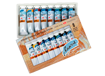 Краски масляные в наборе -  8цв. 18мл. "Ладога" (Н.П.)