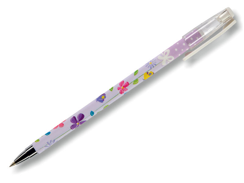 Ручка шариковая - синий стержень 0.5мм. "HappyWrite. Цветочки" (Bruno Visconti)