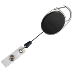 Брелок-ретрактор с вытяжной нитью черный в блистере защелкивающийся 70см (Silwerhof)