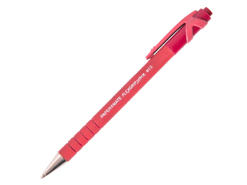 Ручка шариковая автоматическая - красный стержень "Flexgrip Ultra" (Papermate)