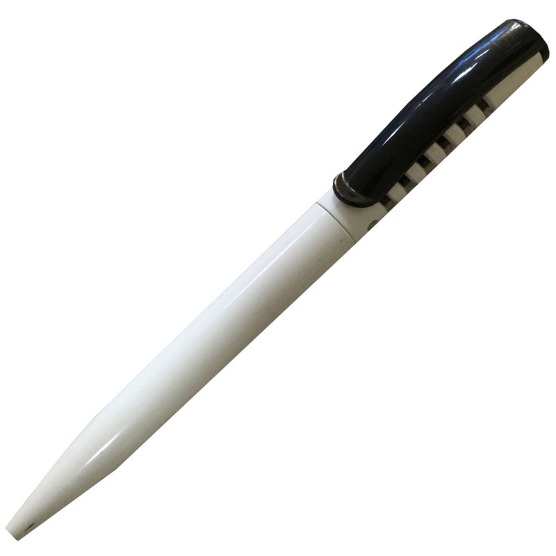 Ручка шариковая автоматическая - синий стержень/белый корпус/черн. клип "NEW SPRING BASIC" (SENATOR)