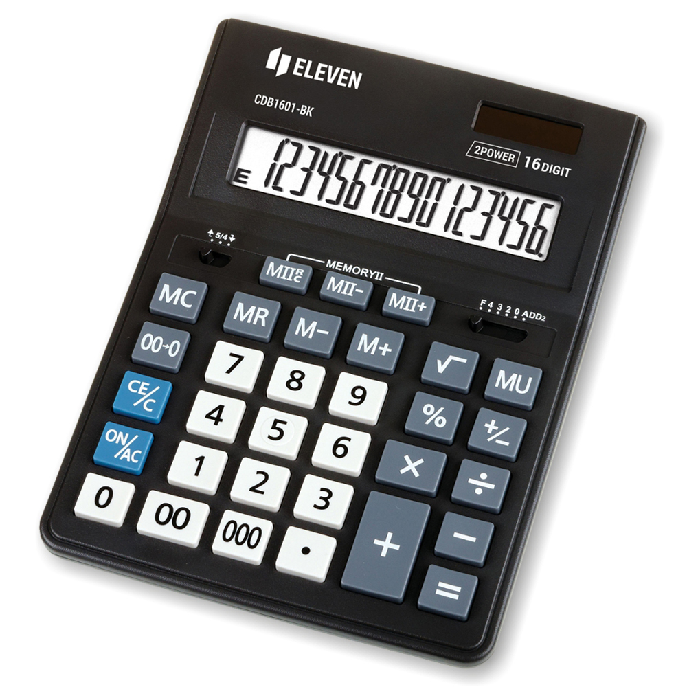 Калькулятор - 16раз. "Eleven Business Line" CDB1601-BK  черный (2 пит.. 155 x 205 x 35 мм) (Eleven)