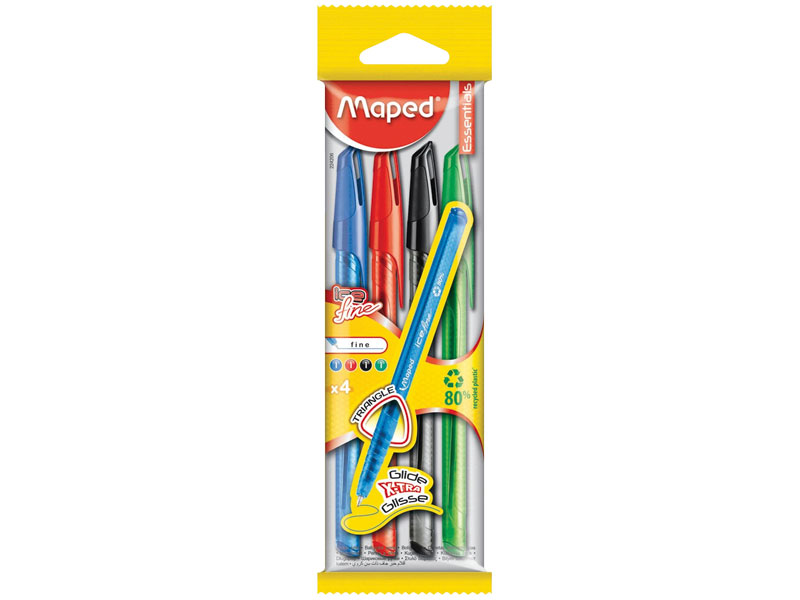 Ручки шариковые в наборе -  4цв.4шт. (Maped)