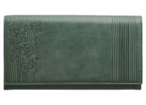 Портмоне кожаное женское - зеленый "Сюита" (Мальченок)