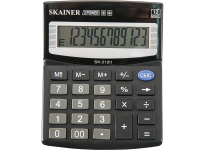 Калькулятор - 12раз. "SKAINER" SK-312II черный (пл.. 12 разрд.. 2 пит.. 100 x 124 x 32 мм) (SKAINER)