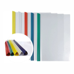 Папка бегунок A4 60л. 0.18мм. прозрачная с цветным корешком (ФинСиб)