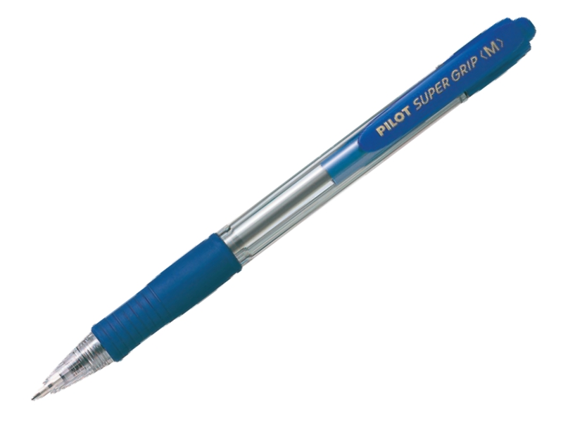 Ручка шариковая автоматическая - синий стержень 1.0мм. "SUPER GRIP" (PILOT)