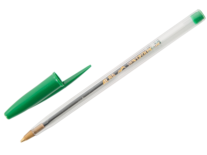 Ручка шариковая - зеленый стержень/прозрачный корпус "ALBA Sensation Crystal" (I.G.I.Ltd)