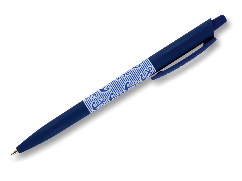 Ручка шариковая автоматическая - синий стержень 0.5мм. "HappyClick. Морская" (Bruno Visconti)