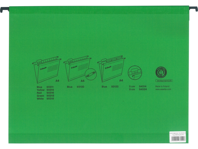 Папка подвесная - А4 зеленая 205гр. "Classic" (ESSELTE)