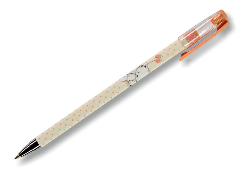 Ручка шариковая - синий стержень 0.5мм. "HappyWrite. Котенок на качелях" (Bruno Visconti)