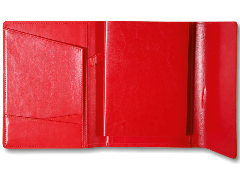 Ежедневник недатированный органайзер - 222х165 96стр. "Сариф красный. кожзам.. срез красный. подарочная картонная коробка с ПВХ крышкой " (Феникс)