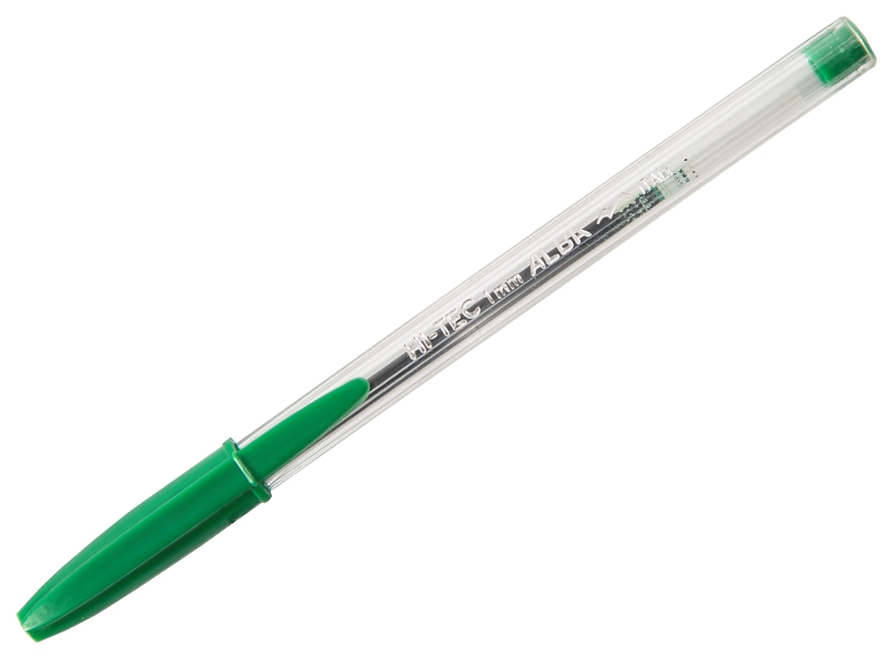 Ручка шариковая - зеленый стержень/прозрачный корпус "ALBA Hi-Tec" (I.G.I.Ltd)