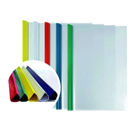 Папка бегунок А4 прозрачная с цветным корешком (ФинСиб)