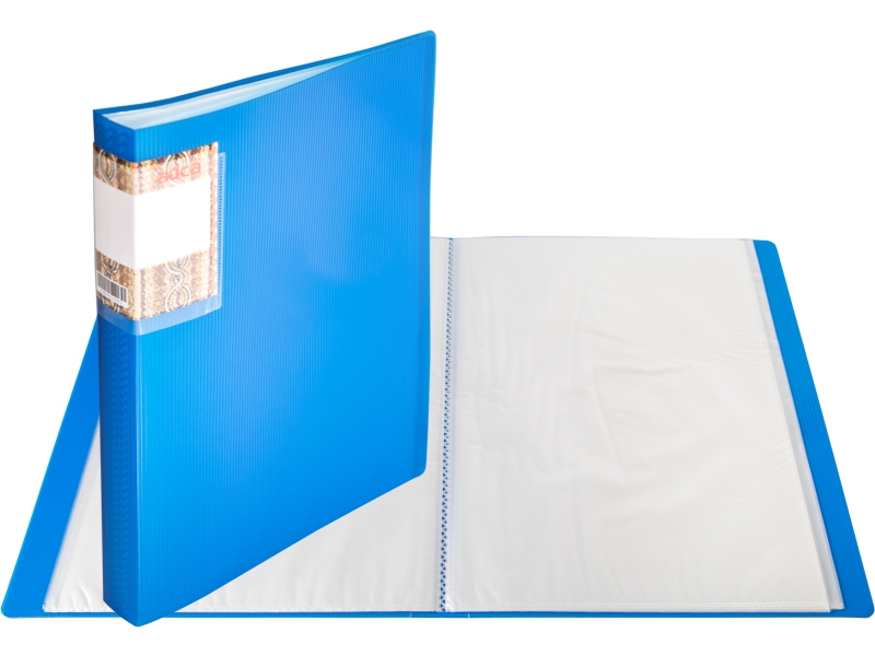 Папка с файлами - А4 60 прозрачно темно-синий неон. (236х29х308мм.) "Айса" толщина пластика 0.80мм. файла 0.25мм. (Shantou Yuansheng Industry)