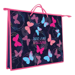 Папка д/тетради - А4. "Яркие бабочки" на молнии с ручкой (Оникс)