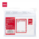 Бейдж - горизонтальный 100х84мм. прозрачный  "DELI"