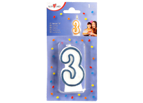 Свеча декоративная - H=8.5см "Цифра 3" (HERLITZ)