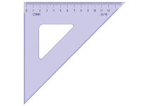 Треугольник пластиковый - 12см 45гр. прозрачный неоновые цвета ассорти (Стамм)