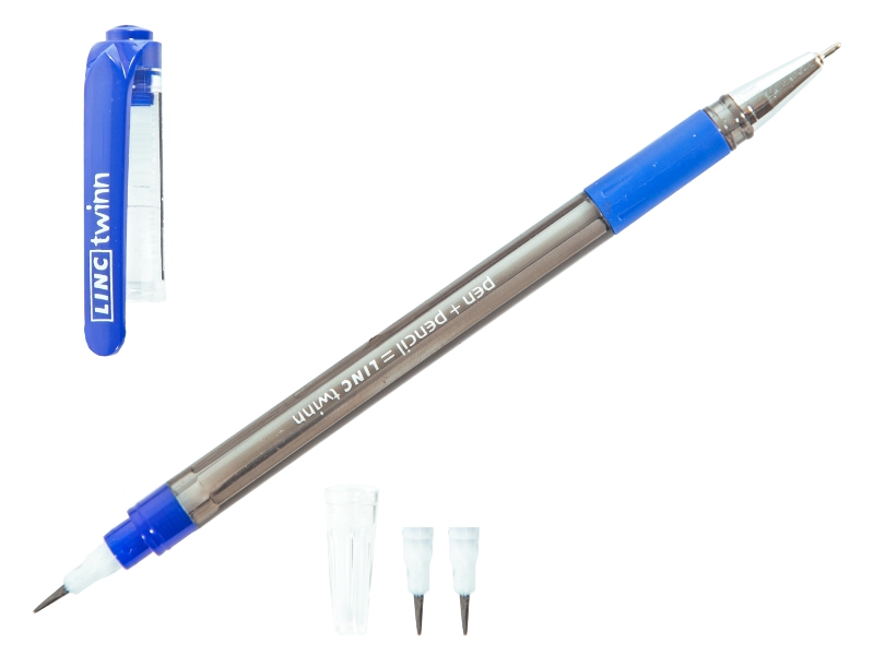 Ручка - Карандаш 2в1 "TWINN" (ручка шариковая синий стержень + 2шт. сменных грифеля) (LINC)