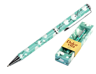 Ручка шариковая автоматическая - синий стержень 0.7мм. "DOLCE VITA.Камелии" металлический корпус в подарочной упаковке (Bruno Visconti)