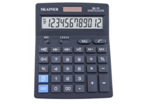 Калькулятор - 12раз. "SKAINER" SK-111 черный (пл.. 12 разрд.. 2 пит.. 2 пам.. 140 x 176 x 45 мм) (SKAINER)