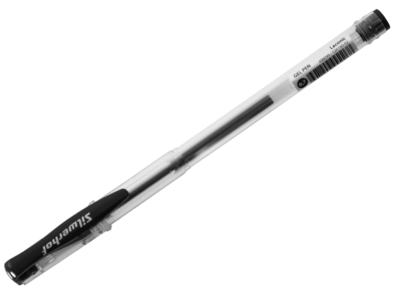 Ручка гелевая - черный стержень "LACONIC" (Silwerhof)