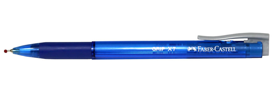 Ручка шариковая автоматическая - синий стержень "Grip X7" (Faber Castell)
