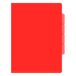 Папка-уголок - А4 красный 0.15мм. "Бюрократ" с 3-мя разделителями (Silwerhof)