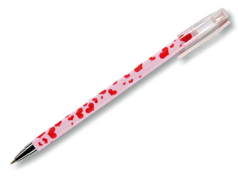 Ручка шариковая - синий стержень 0.5мм. "HappyWrite. Розовые сердца" (Bruno Visconti)