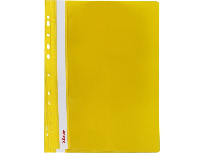 Скоросшиватель пластиковый в наборе - 10шт. желтый "VIVIDA" с перфорацией (ESSELTE)