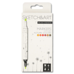 Скетчмаркеры перманентные в наборе -  6цв. "SKETCH&ART. Осенний Пейзаж" двусторонние в картонной упаковке (BrunoVisconti)
