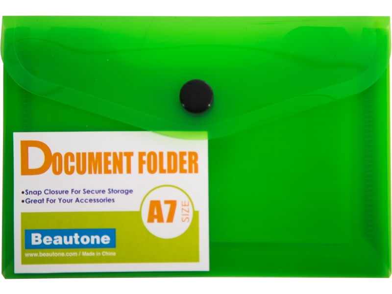 Папка с кнопкой - А7 зелёная (Beautone)