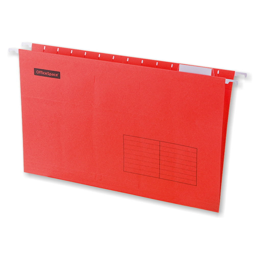 Папка подвесная - А4+ 365х240мм красный "OfficeSpace Foolscap" картон (OfficeSpace)