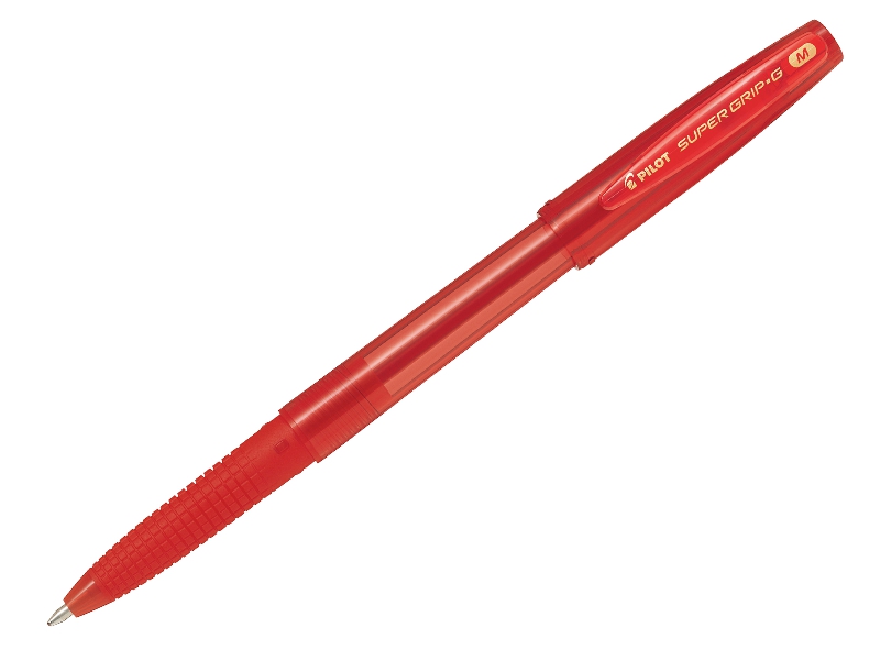 Ручка шариковая - красный стержень 1.0мм."SUPER GRIP-G" (PILOT)