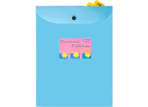 Папка с кнопкой - А4 голубой с вертикальной кнопкой (Beautone)