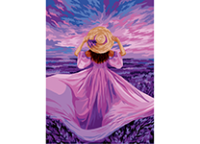 Картина по номерам на картоне - 30х40см "Закат Прованса" 18 акриловых  красок и 2 кисти (ТРИ СОВЫ)