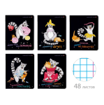 Тетрадь - А5+  48л. (165х203мм.) клетка "Озорные лемуры" (Альт)