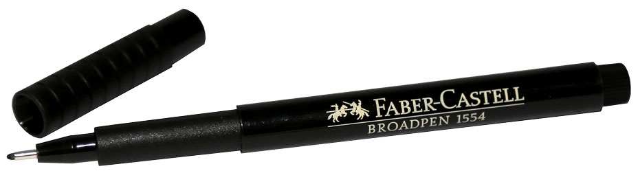Ручка капиллярная - черная "Broadpen 1554" (Faber Castell)