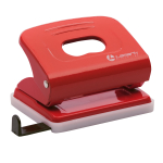 Дырокол - 20л. красный "Lamark. Mettallic" с линейкой (ФинСиб)