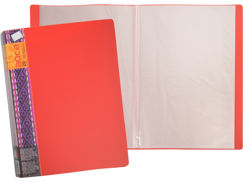 Папка с файлами - А4 20 красный (236х17х308мм.) "Айса" толщина пластика 0.55мм. файла 0.25мм. (Shantou Yuansheng Industry)