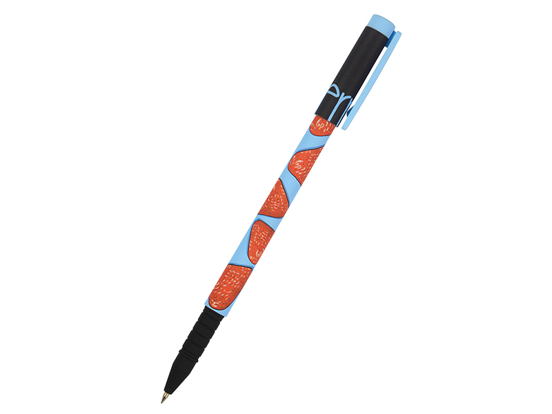 Ручка шариковая - синий стержень 0.5мм. "FunWrite. Ягоды. Графика. Клубника" (Bruno Visconti)
