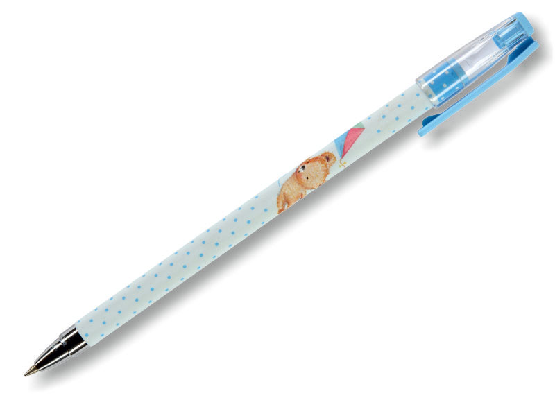 Ручка шариковая - синий стержень 0.5мм. "HappyWrite. Мишка с воздушным змеем" (Bruno Visconti)