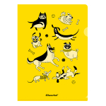 Папка-уголок - А4 желтый "Dogs" (Silwerhof)
