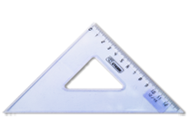 Треугольник пластиковый - 12см 45гр. прозрачный тонированный (Стамм)