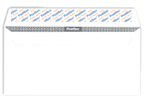 Конверт - 114х229 белый 80гр. б/окна отрывная лента. просечки. запечатка Security (BONG)