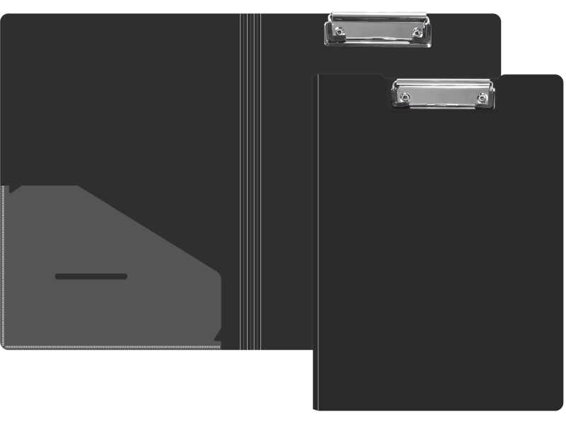 Планшет-папка с верхним прижимом - А4 черный (235х310мм.) "Айса" с карманом толщина пластика 1.00мм. (Shantou Yuansheng Industryi)