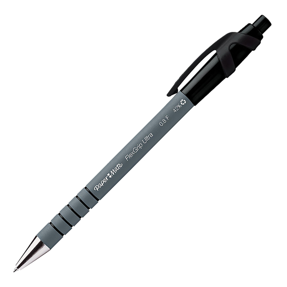 Ручка шариковая автоматическая - чёрный стержень "Flexgrip Ultra" (Papermate)